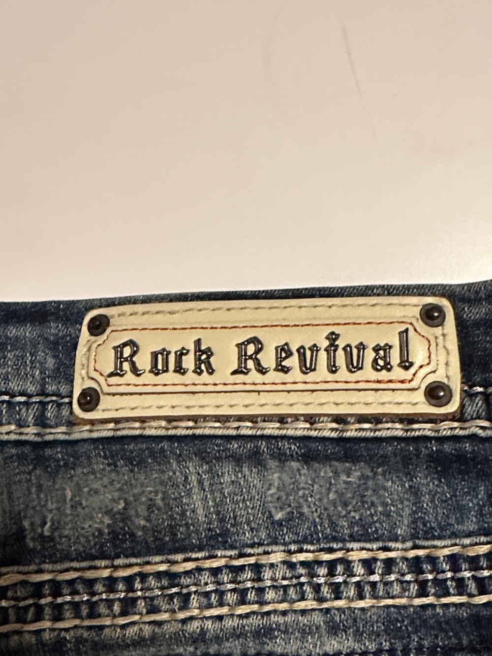 Rock Revival Distressed Dark Blue Denim Jean Shorts - Picture 7 of 7